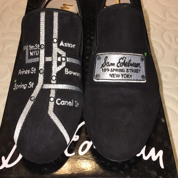NEW Sam Edelman Keller Black Velvet loafers - Picture 2 of 9